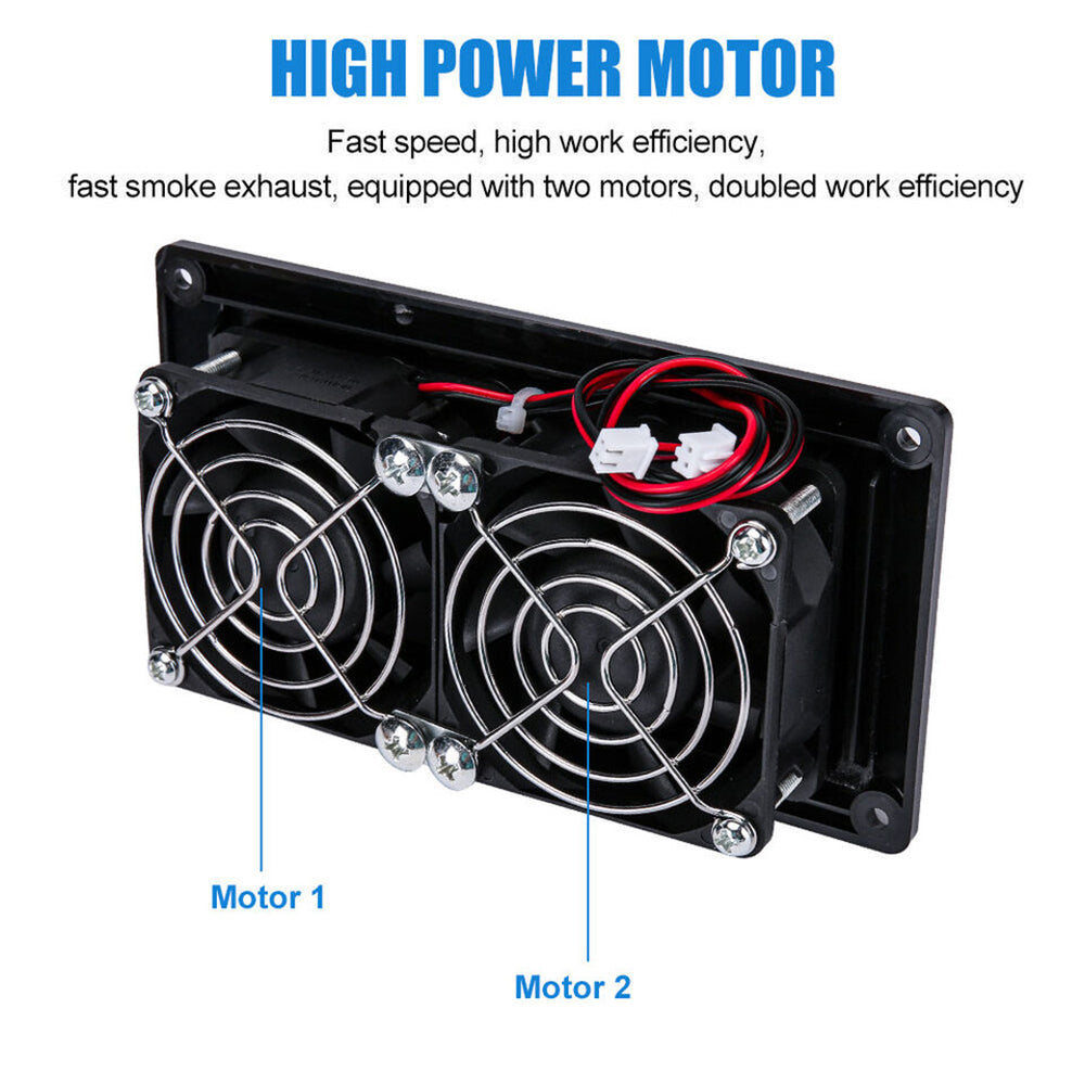 12V 15W RV Side Vent Fan | Powered Roof Ventilation Exhaust Fan for Motorhome, Caravan, Camper Trailer