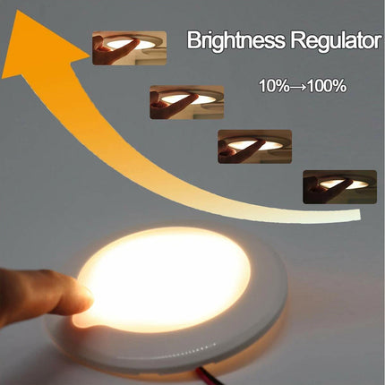 Round Dimmer LED Spot Light, 12V-24V Touch Downlight for RV, Caravan, Camper, and Boat Interior