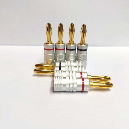 8Pcs 24K Gold Plated Banana Plugs HiFi Pro Quality Red & Black
