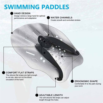 Adult & Junior Swim Training Hand Paddles for Novice & Professional Use