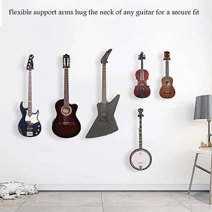 2x Metal Guitar Wall Hanger – Non-Slip Hook for Guitar/Ukulele