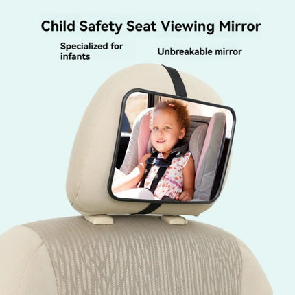 Adjustable Wide-View Baby Car Mirror for Back Seat, Headrest Mount Child Safety Mirror