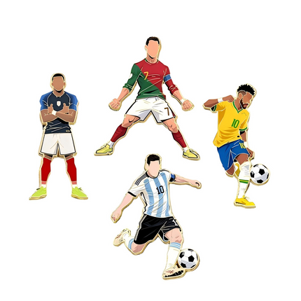 4PCS 2026 World Cup Football Star Pin Badge – Fan Backpack Accessory