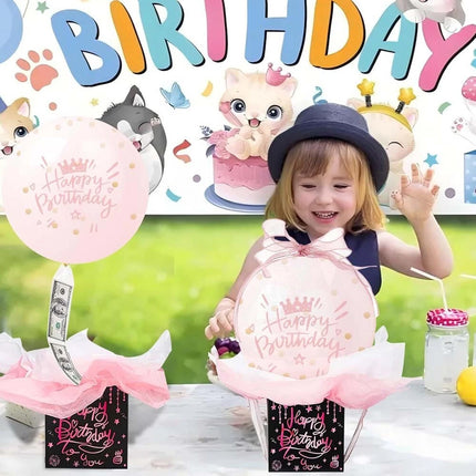 Fun Pull Money Balloon Box – Birthday Surprise Gift Set