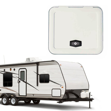 RV Storage Hatch Door - UV Stabilized ABS Plastic, Multiple Styles (Square, Rectangle, Rounded) for Motorhome & Trailer