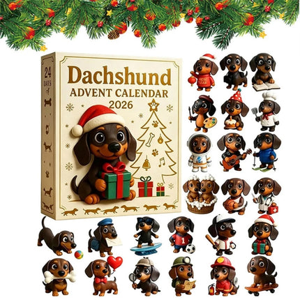 Dachshund Advent Calendar 24-Day Christmas Countdown Acrylic 2D Ornament