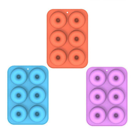 Silicone Donut Molds 3PCS, Non-Stick Baking Tray for Muffin, Chocolate, Cake, Cookie Doughnut