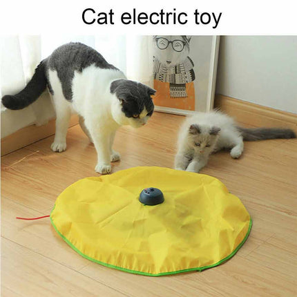 Electronic Interactive Rotating Undercover Mouse Cat Toy with Meow & Puzzle