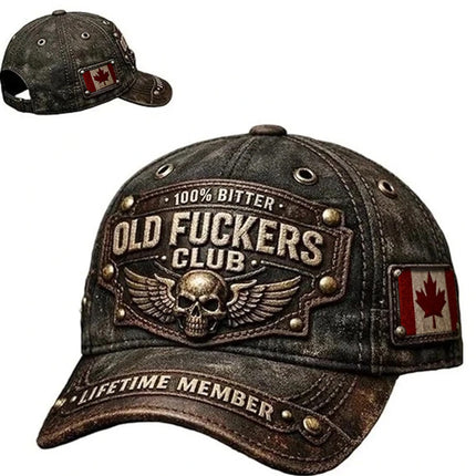 Vintage Distressed Baseball Cap, Adjustable 3D Embroidery Funny Hat for Men