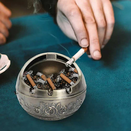 Decorative Lid Ashtray 8CM – Cigarette Holder for Car & Home