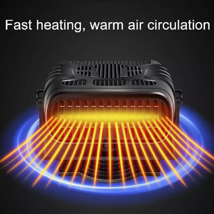 24V Portable Car Heater – 200W Fast Defroster & Demister for Windscreen, Dual-Mode Warm Air Fan for Trucks/Vans