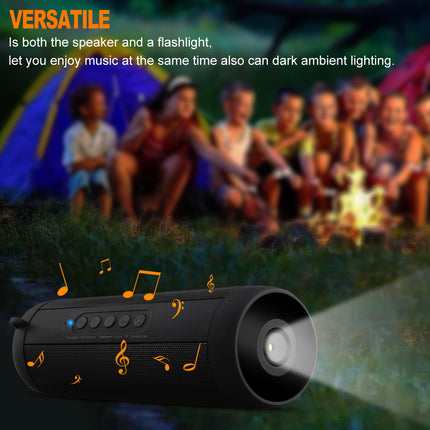 Portable Waterproof BT Subwoofer w/ TF Card, Radio & Flashlight
