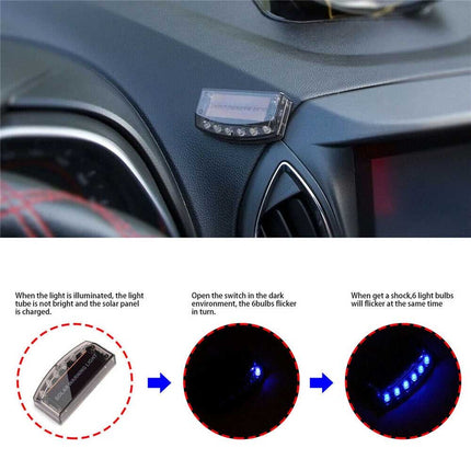 Solar-Powered LED Dummy Security Alarm Light - Anti-Theft Flashing Warning Light for Vehicle Protection