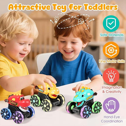 Light Up Dino Monster Truck – Press & Go Toddler Toy Car