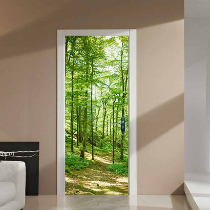 3D Landscape Door Sticker Removable Adhesive Wallpaper for Home Decor