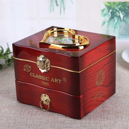 Vintage Automatic Music Jewelry Box with Ballet Girl, 2-Layer Gift for Her