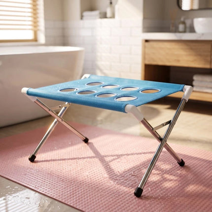 Foldable Non-Slip Pet Grooming Hammock Bathing Stand for Dogs - Blue
