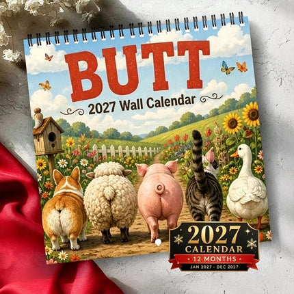 2027 Funny Animal Butts Wall Calendar Humorous Hanging Gift