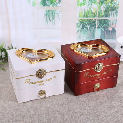 Vintage Automatic Music Jewelry Box with Ballet Girl, 2-Layer Gift for Her