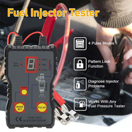 Universal Fuel Injector Tester Cleaner Tool Kit - 4 Pulse Mode Adapter for Car Truck Motorcycle