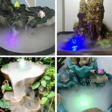 12 LED Mist Maker Fogger Fountain for Aquarium Rockery Humidifier
