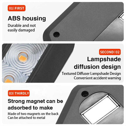 360° Rotating Magnetic LED Car Warning Light - High Visibility Flashing Safety Beacon