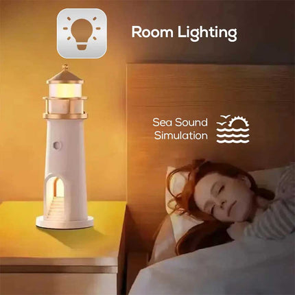 3-in-1 Lighthouse Projector Night Light Bluetooth White Noise Ocean Speaker