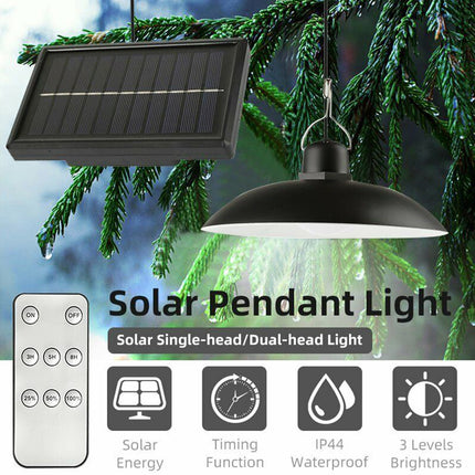 Solar Pendant Light Outdoor Hanging with Remote for Garden Yard Tent