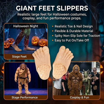 Giant Foot Slippers Costume Props with Non-Slip Soles Universal Size