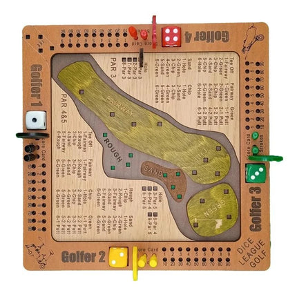 Wooden Mini Tabletop Dice Golf Game Fun Challenging Board Game