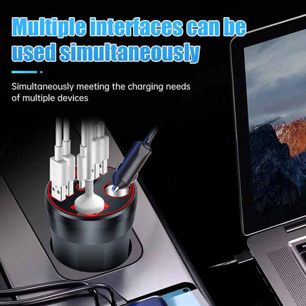 200W Car Power Inverter DC 12V/24V to 220V AC with Dual Sockets & 2 USB Ports