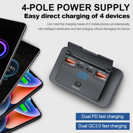12V-24V Dual PD Type-C Car Charger Socket | 30W Fast Charge USB-C Power Outlet Panel for Truck RV Boat