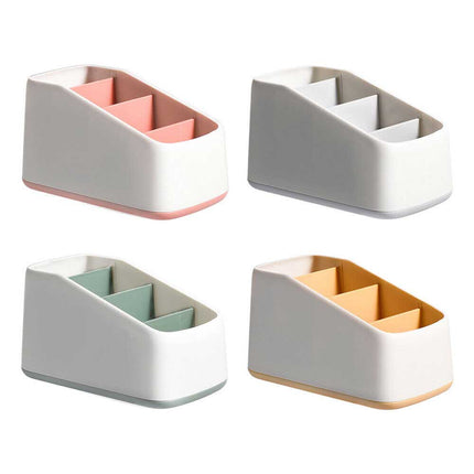 3 Grid Desktop TV Remote Control Holder Storage Box - Table Organizer Tidy Case for Living Room