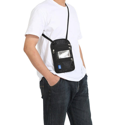 RFID Blocking Travel Wallet | Neck Shoulder Passport Holder Body Document Bag