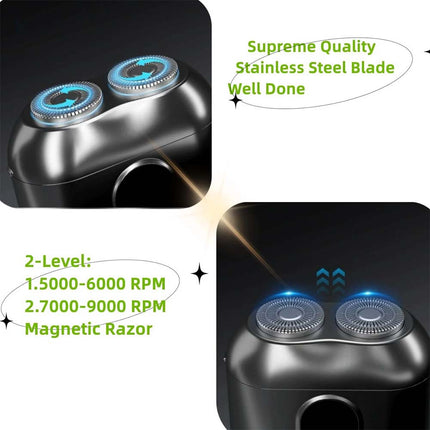 Portable Cordless Rotary Shaver Wet & Dry High Speed for Travel & Beard