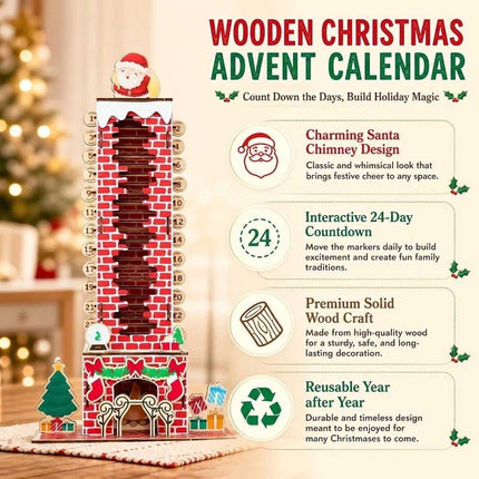 24-Day Xmas Countdown Santa Chimney Calendar Christmas Puzzle Toy