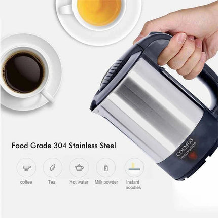 500ML Portable 12V Car Kettle for Travel | Fast Heating Water Boiler for Truck, RV & Cup Holder