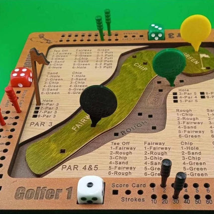 Wooden Mini Tabletop Dice Golf Game Fun Challenging Board Game