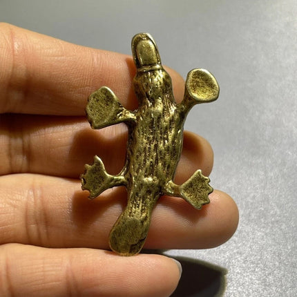 2X Brass Platypus Tea Pet Figurine Statue for Home Desktop Decor