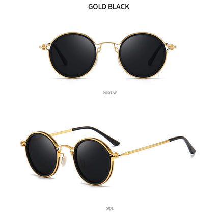 Pilot Polarized Sunglasses Round Metal Frame for Women Men Driving