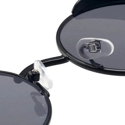 Retro Round Metal Frame Steampunk Sunglasses for Men Women