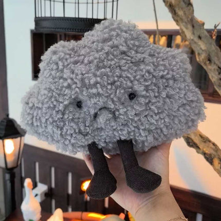 Grey Storm Small Dark Cloud Pillow Plush - Soft Cuddly Stuffed Toy