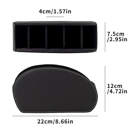 PU Leather Remote & Phone Storage Box Desk Organizer Holder for Home