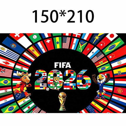 2026 World Cup Flag Wall Tapestry 180x110cm Football Fan Party Decor