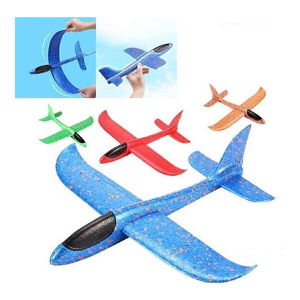 48CM Foam Glider Stunt Plane w/ Head Light, Hand Throw Outdoor Toy for Kids