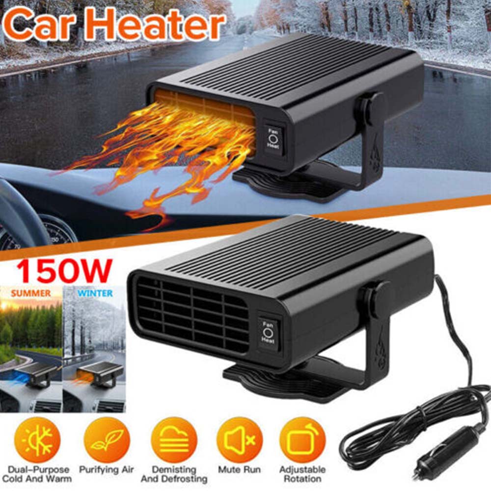 12V Portable Electric Car Heater & Defroster - Fast Windshield Defogger for Trucks, Vans, RV, Boats