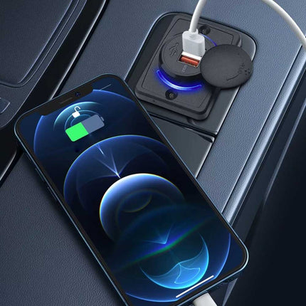 Dual QC3.0 USB Car Fast Charger 3.1A 12/24V Socket Panel for Caravan RV
