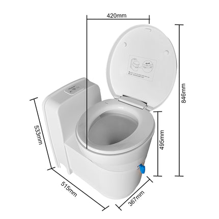 3J-W5000 RV Toilet: Compact 17.2L Tank with Rotating Bowl for Space Saving & Easy Cleaning