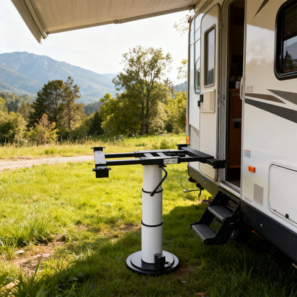 Adjustable Height Table Pedestal with 360° Swivel – for Boat, RV & Caravan