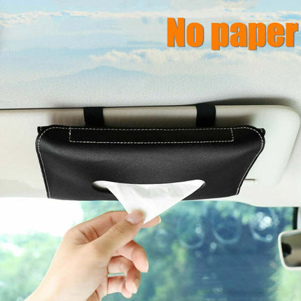 Universal Sun Visor Tissue Box Holder for Car - Strapped Napkin Dispenser Accessory